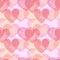 Overlay pink heart love romantic seamless pattern