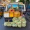 Overloaded cargo van transport Cambodia