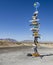 Overloaded sign post on lonely Arizona highway