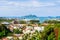 Overlook of colourful Seychelles capital Victoria, Mahe island