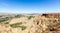 Overlook over rugged eroded valley near Guadix Spain