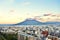 overlook of Sakurajima volcano and Kagoshima City