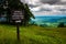 Overlook sign and view on Skyline Drive in Shenandoah National P