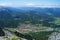 Overlook of the township of Mittenwald amid the foothills of the Austrian Alps.