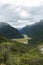 Overlook view of Routeburn Valley from above Routeburn Falls