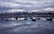 Overlooking boats and looking at the Melbourne's skyscrapers from the St. Kilda Pier