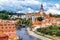 Overlooking the historic town of Cesky Krumlov. Czech Republic