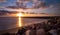 Overlooking the Jetties in Carlsbad during sunset