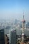 Overlooking Shanghai Lujiazui with oriental pearl tv tower