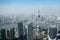 Overlooking Shanghai Lujiazui with oriental pearl tv tower