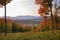 Overlooking Stowe Community Church in the autumn.