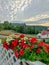 Overlooking Tadoussac bay and chapel from the porch of Hotel Tad