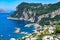 Overlooking view of Capri Island with Marina Grande harbor and Punta del Capo