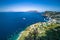 Overlooking view of Capri Island with Marina Grande harbor and Punta del Capo