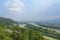 Overlooking water conservancy system at dujiangyan and Chinese temple