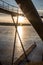 An overpass over the frozen Zarasas lake near Zarasai in Lithuania