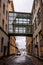Overpass-skywalk-overhead passageway, GrevgrÃ¤nd street, Blasieholmen, Stockholm,Sweden