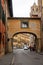 Overpass / skywalk on Via S Maria, Pisa, Tuscany, Italy
