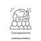 Overpopulation icon. Human population growth global ecology impact simple vector illustration