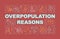Overpopulation reasons word concepts red banner