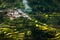 Overrall view of rural landscape in wuyuan county, jiangxi province, china