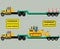 Oversize load truck and trailers, isolated, vector