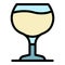 Oversize wine glass icon color outline vector