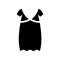 Oversized home dress glyph icon. Woman gown. Homewear and sleepwear. Black filled symbol. Isolated vector illustration