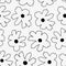 Oversized line art Black flowers seamless pattern background. Perfect for fashion and textiles projects, product