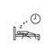 oversleep work outline icon. Element of lazy person icon for mobile concept and web apps. Thin line icon oversleep work can be use