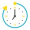 Overtime flat icon, business and clock