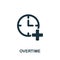 Overtime icon. Simple element from time management collection. Creative Overtime icon for web design, templates, infographics and