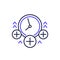 overtime icon, working over time line vector