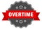 overtime label. overtime isolated seal. sticker. sign