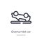 overturned car outline icon. isolated line vector illustration from insurance collection. editable thin stroke overturned car icon