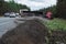 Overturned a truck loaded with a sand-gravel mixture