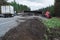 Overturned a truck loaded with a sand-gravel mixture