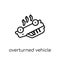 Overturned vehicle icon. Trendy modern flat linear vector Overturned vehicle icon on white background from thin line Insurance co