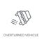 Overturned vehicle linear icon. Modern outline Overturned vehicl
