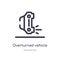 overturned vehicle outline icon. isolated line vector illustration from insurance collection. editable thin stroke overturned