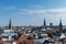 Overview of Copenhagen seen from Round Tower in Denmark
