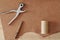 Overview of handtools and other supplies on part of beige suede