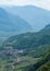 Overview of an italian town in mountains