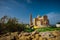 Overview of majestic and big Basilica of the National Shrine of the Blessed Virgin of Ta' Pinu on Gozo, Malta on a