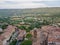 Overview of Moustiers-Sainte-Marie, France.