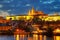 Overview of old Prague from Charles bridge