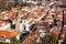 Overview of Old Town of Tomar, Portugal.