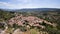 Overview ov the village Moustiers-Sainte-Marie in France