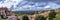 Overview from the panoramic terrace of Rocca di Papa a look towards countryside and Rome with a fantastic cloudy sky and dramatic