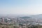 Overview of the polluted city of Barcelona, from the Collserola